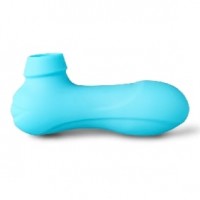 Vibrating & Sucking Vibrator with Tongue, 12-Speed, Medical Grade Silicone, Waterproof, Rechargeable, LIGHT BLUE